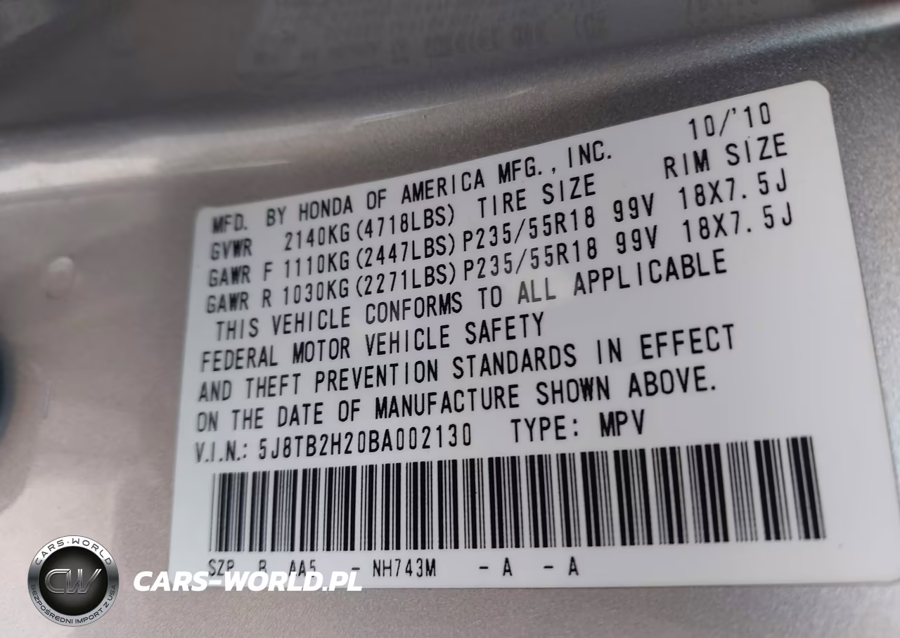 2011 Acura Rdx VIN:5J8TB2H20BA002130 - 9