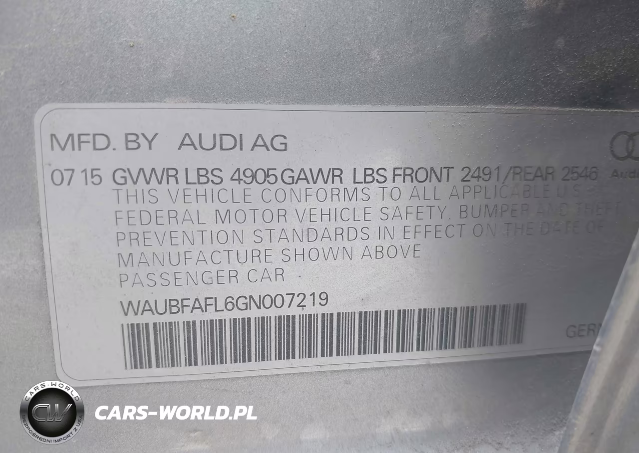 2016 Audi A4 Premium VIN:WAUBFAFL6GN007219 - 9