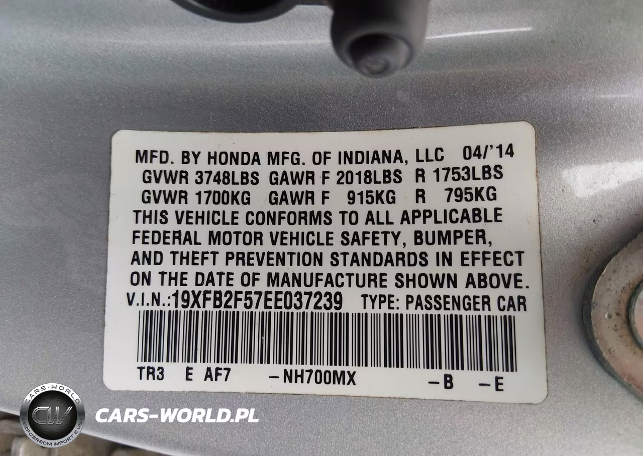 2014 Honda Civic Lx VIN:19XFB2F57EE037239 - 9