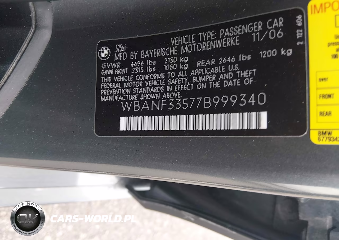 2007 BMW 525Xi VIN:WBANF33577B999340 - 9