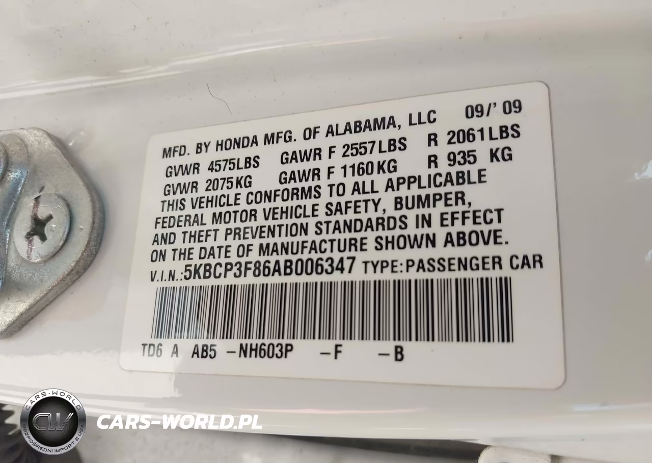 2010 Honda Accord 3.5 Ex-L VIN:5KBCP3F86AB006347 - 9