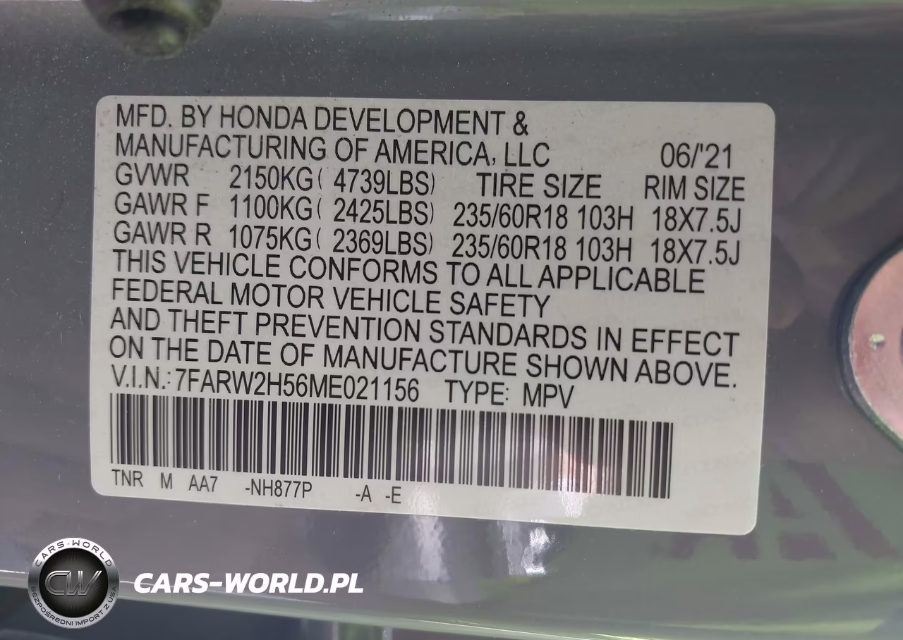 2021 Honda Cr-V Awd Ex VIN:7FARW2H56ME021156 - 9