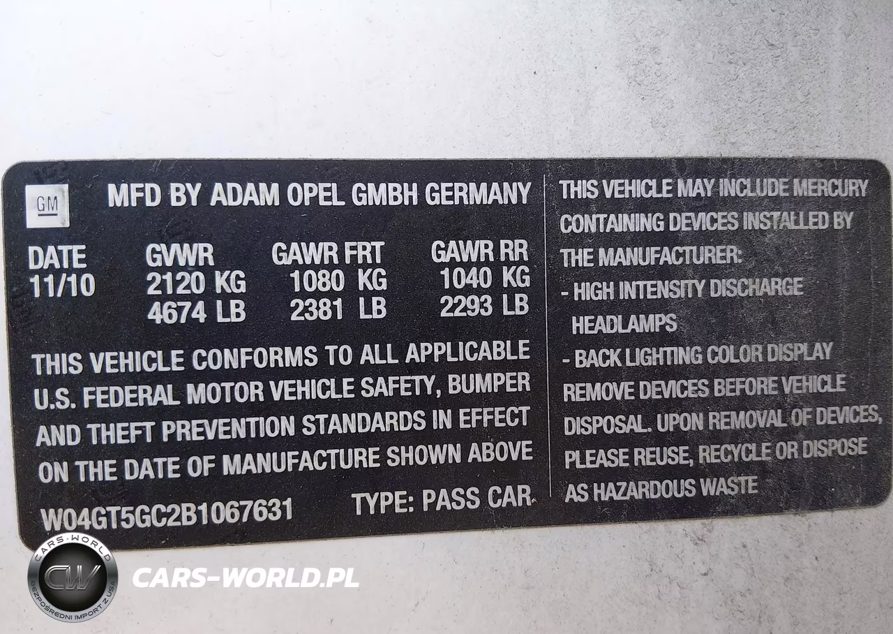 2011 Buick Regal Cxl Russelsheim VIN:W04GT5GC2B1067631 - 9