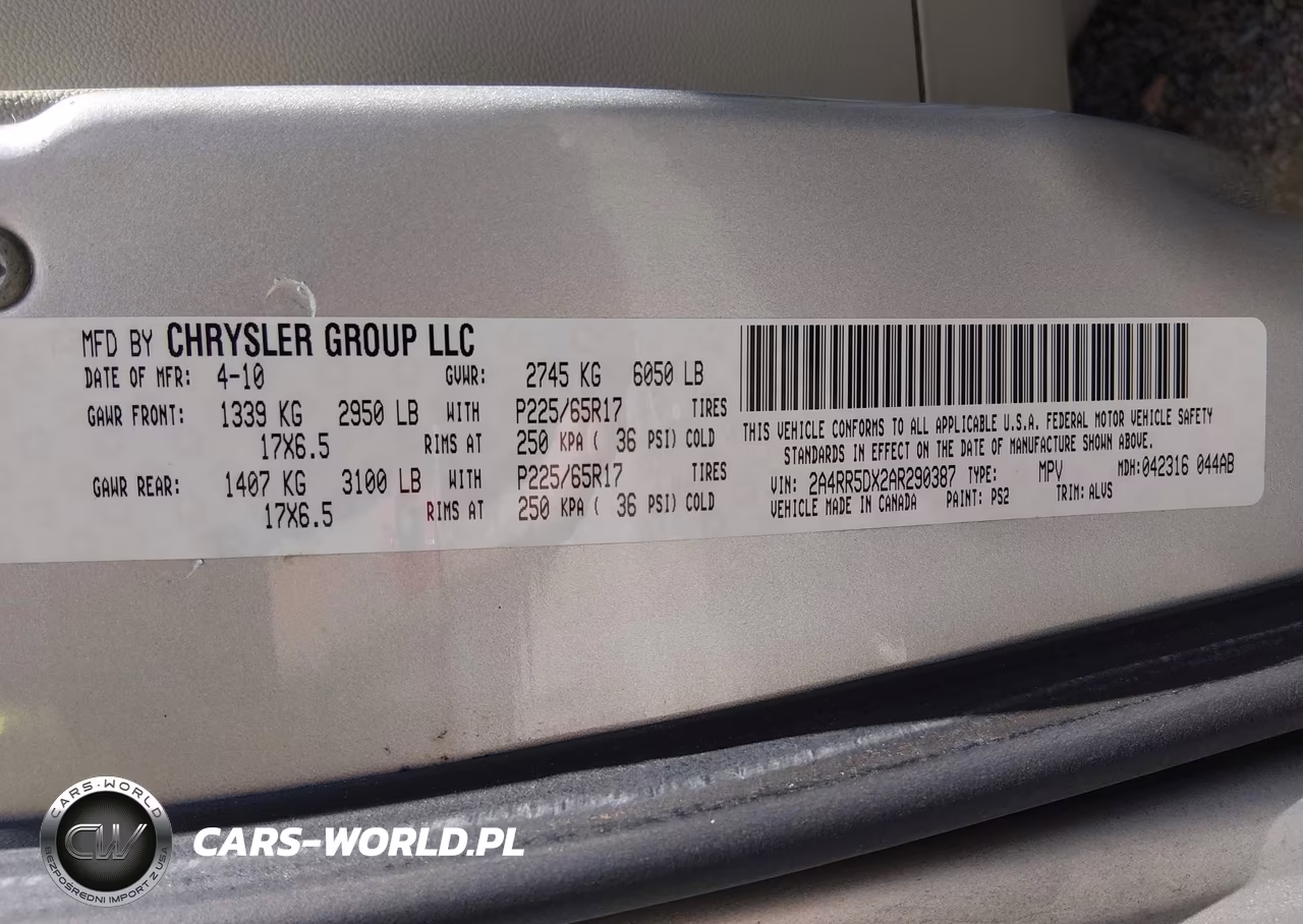 2010 Chrysler Town & Country Touring VIN:2A4RR5DX2AR290387 - 9
