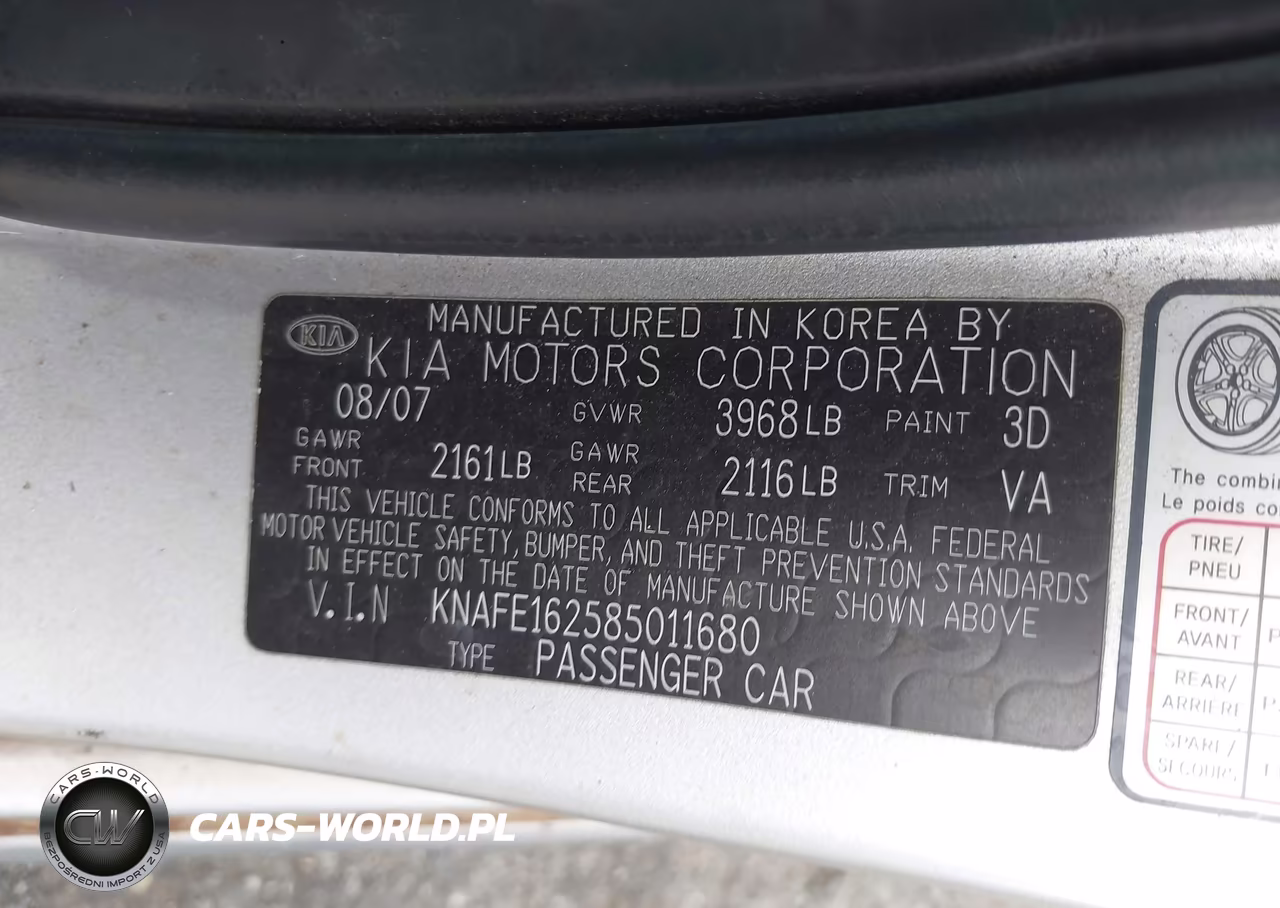 2008 Kia Spectra5 Sx VIN:KNAFE162585011680 - 9