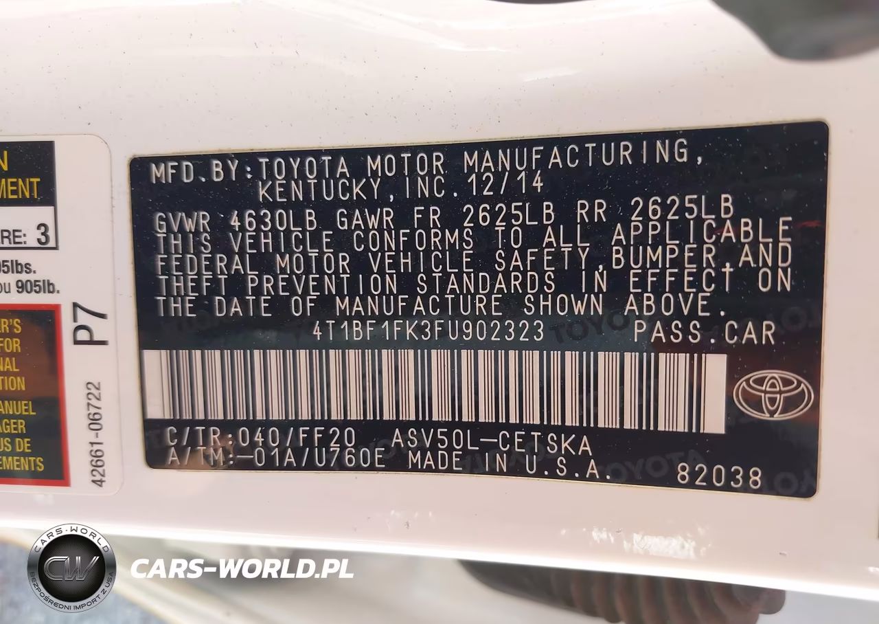 2015 Toyota Camry Se VIN:4T1BF1FK3FU902323 - 9