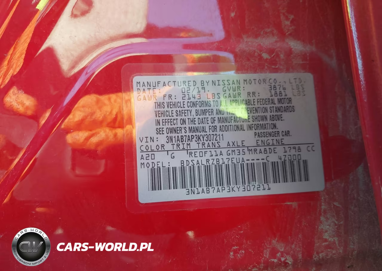 2019 Nissan Sentra Sr VIN:3N1AB7AP3KY307211 - 9