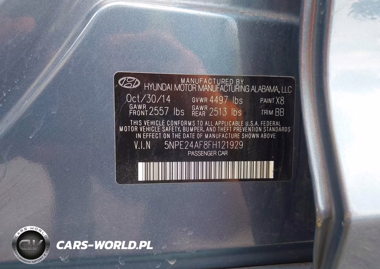 2015 Hyundai Sonata Se VIN:5NPE24AF8FH121929 - 9