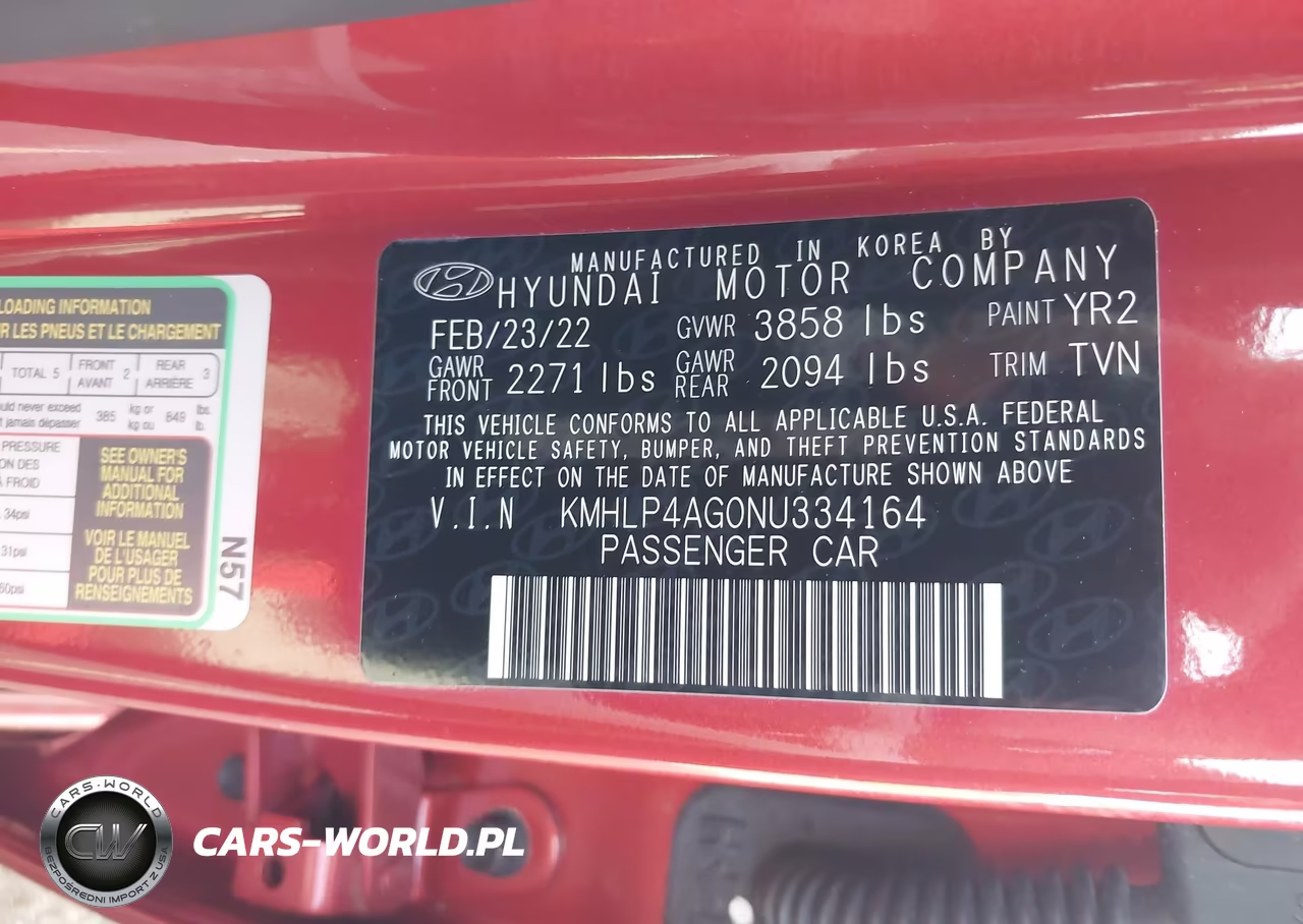 2022 Hyundai Elantra Limited VIN:KMHLP4AG0NU334164 - 9