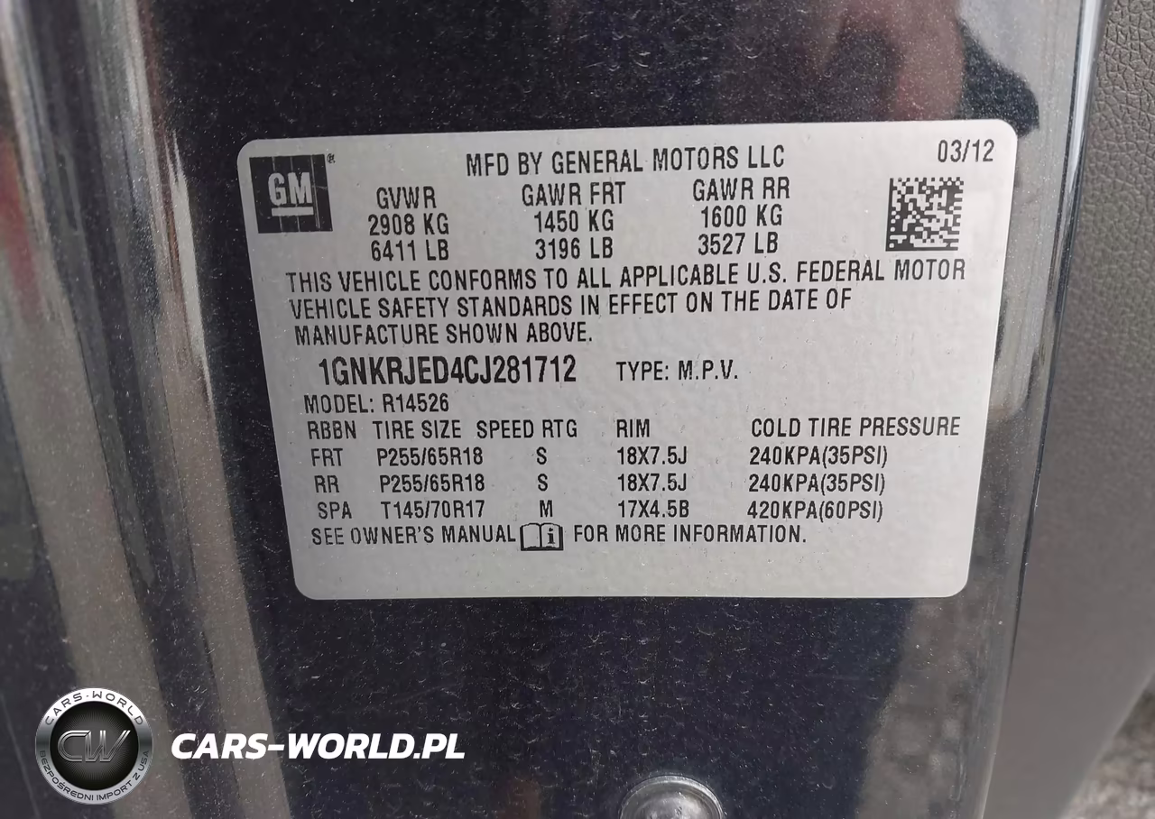2012 Chevrolet Traverse Lt W-2Lt VIN:1GNKRJED4CJ281712 - 9