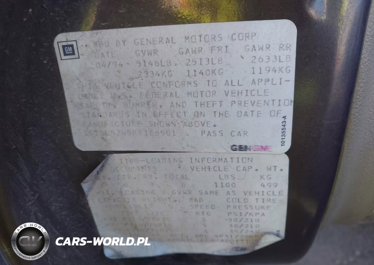 1994 Chevrolet Caprice Classic VIN:1G1BL52W5RR166501 - 9