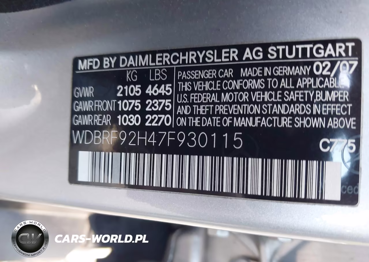 2007 Mercedes-Benz C 280 Luxury 4Matic VIN:WDBRF92H47F930115 - 9