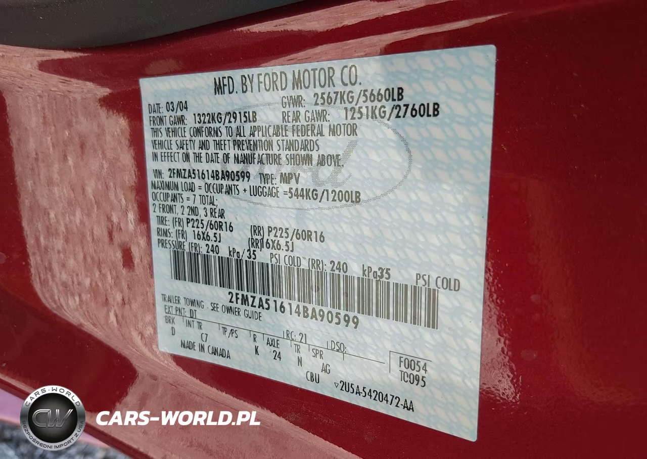 2004 Ford Freestar Se VIN:2FMZA51614BA90599 - 9
