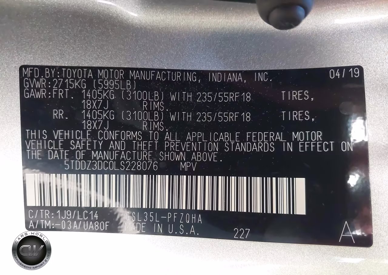 2020 Toyota Sienna Xle VIN:5TDDZ3DC0LS228076 - 9