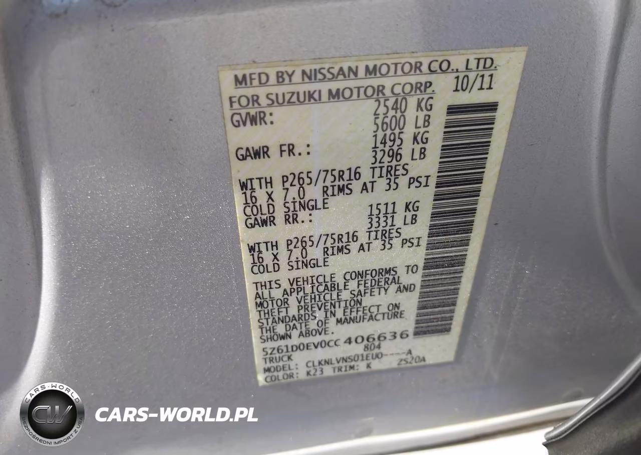 2012 Suzuki Equator Rmz-4 VIN:5Z61D0EV0CC406636 - 9