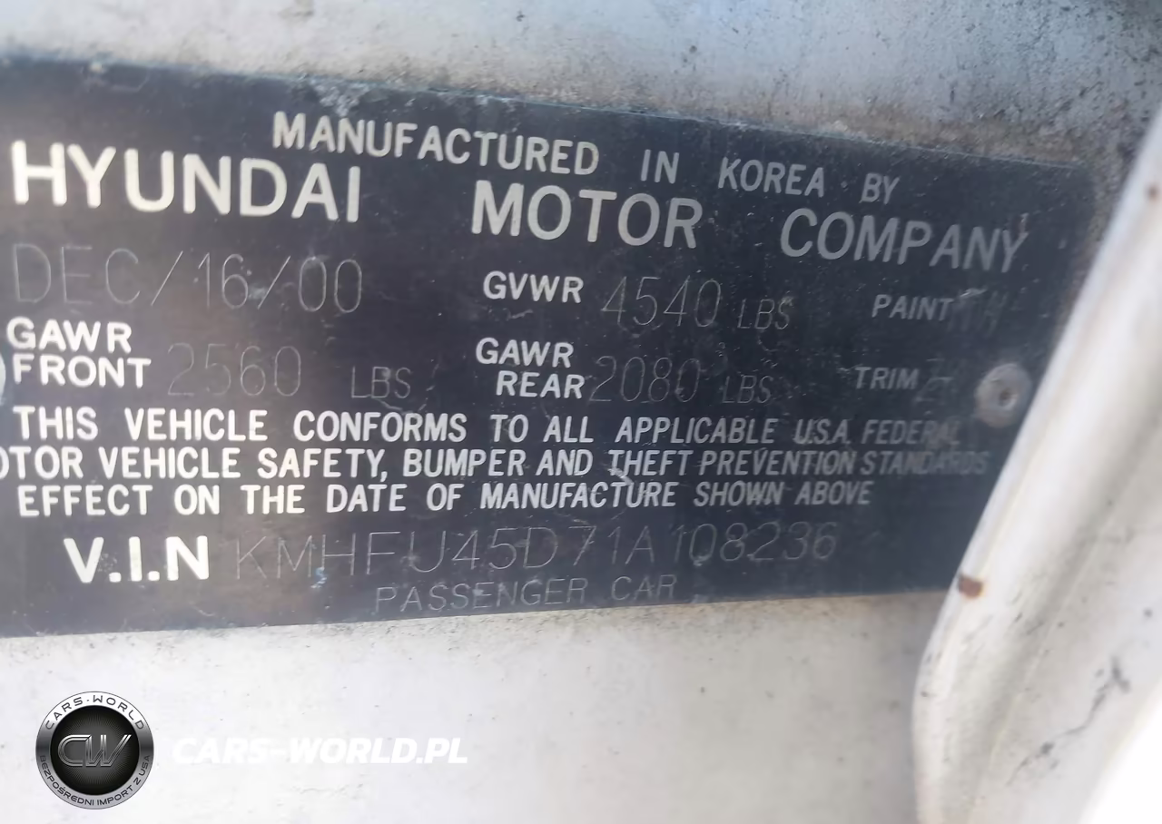 2001 Hyundai Xg300 L VIN:KMHFU45D71A108236 - 9
