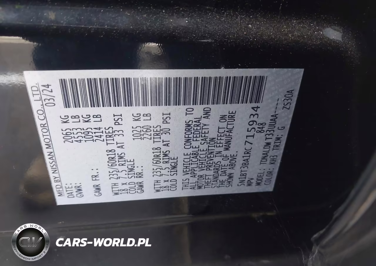 2024 Nissan Rogue Sv Fwd VIN:5N1BT3BA1RC715934 - 9