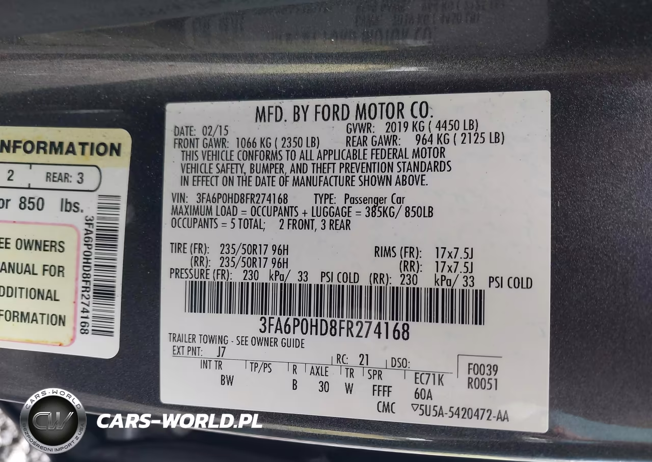 2015 Ford Fusion Se VIN:3FA6P0HD8FR274168 - 9