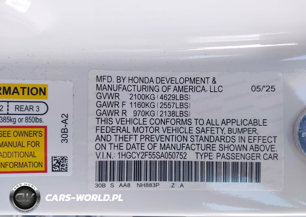 2025 Honda Accord Hybrid Sport VIN:1HGCY2F55SA050752 - 9
