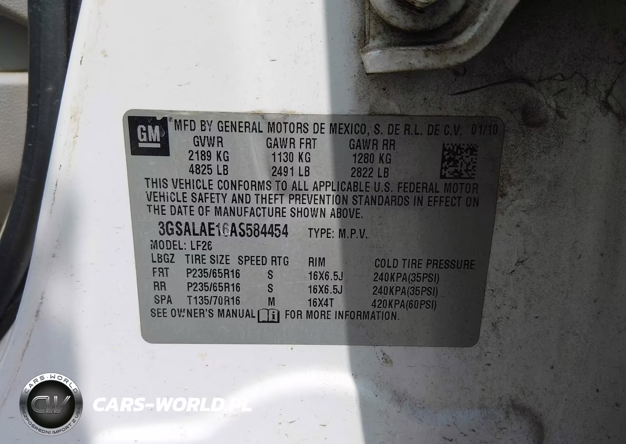 2010 Saturn Vue Xe W-1Sb VIN:3GSALAE16AS584454 - 9