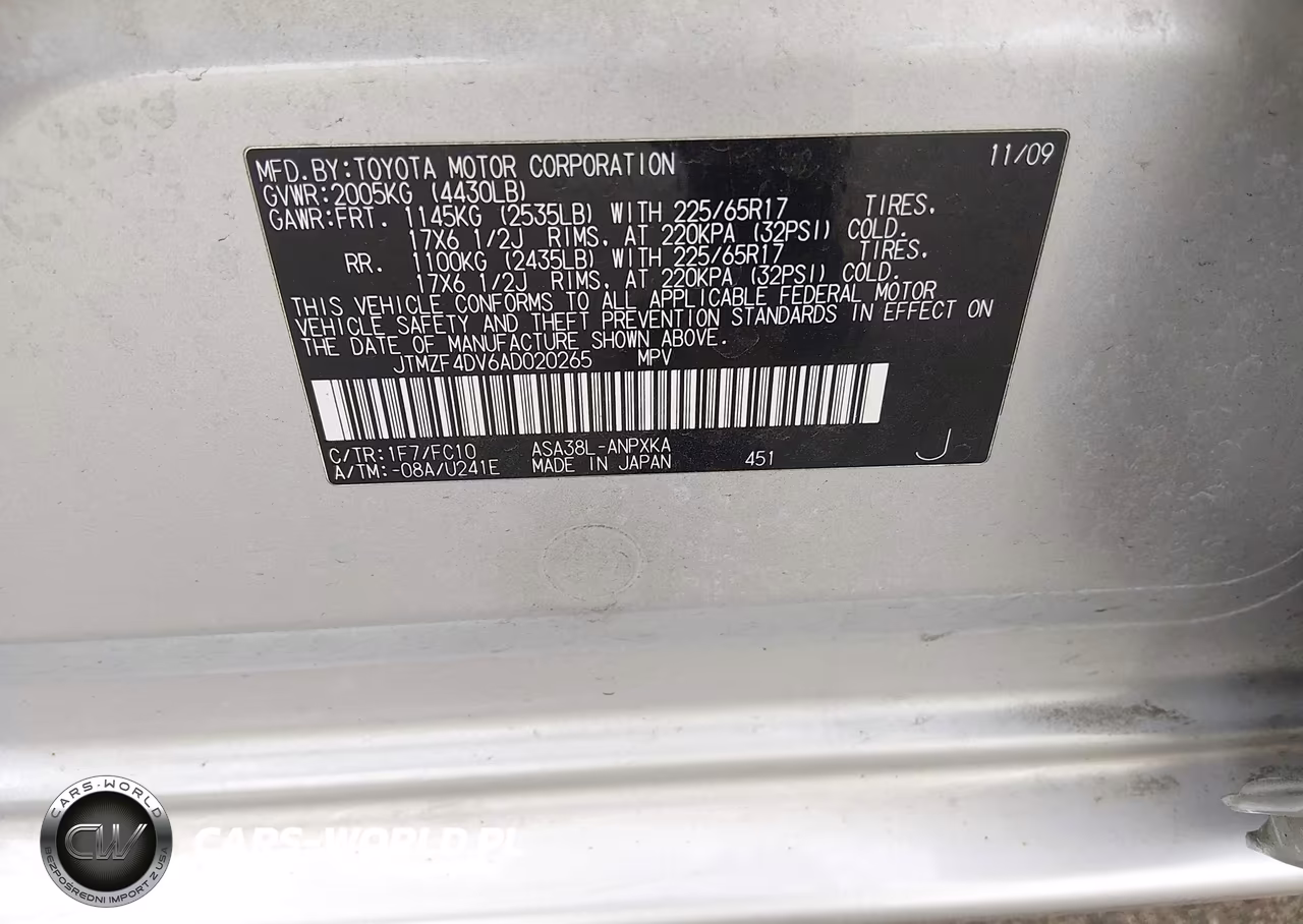 2010 Toyota Rav4 VIN:JTMZF4DV6AD020265 - 9