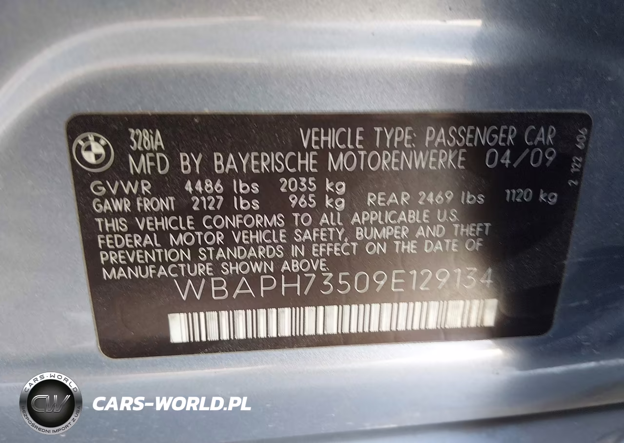 2009 BMW 328I VIN:WBAPH73509E129134 - 9