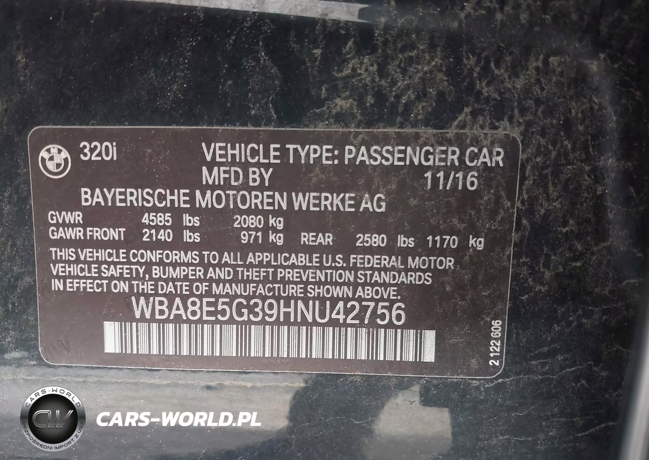 2017 BMW 320I xDrive VIN:WBA8E5G39HNU42756 - 9