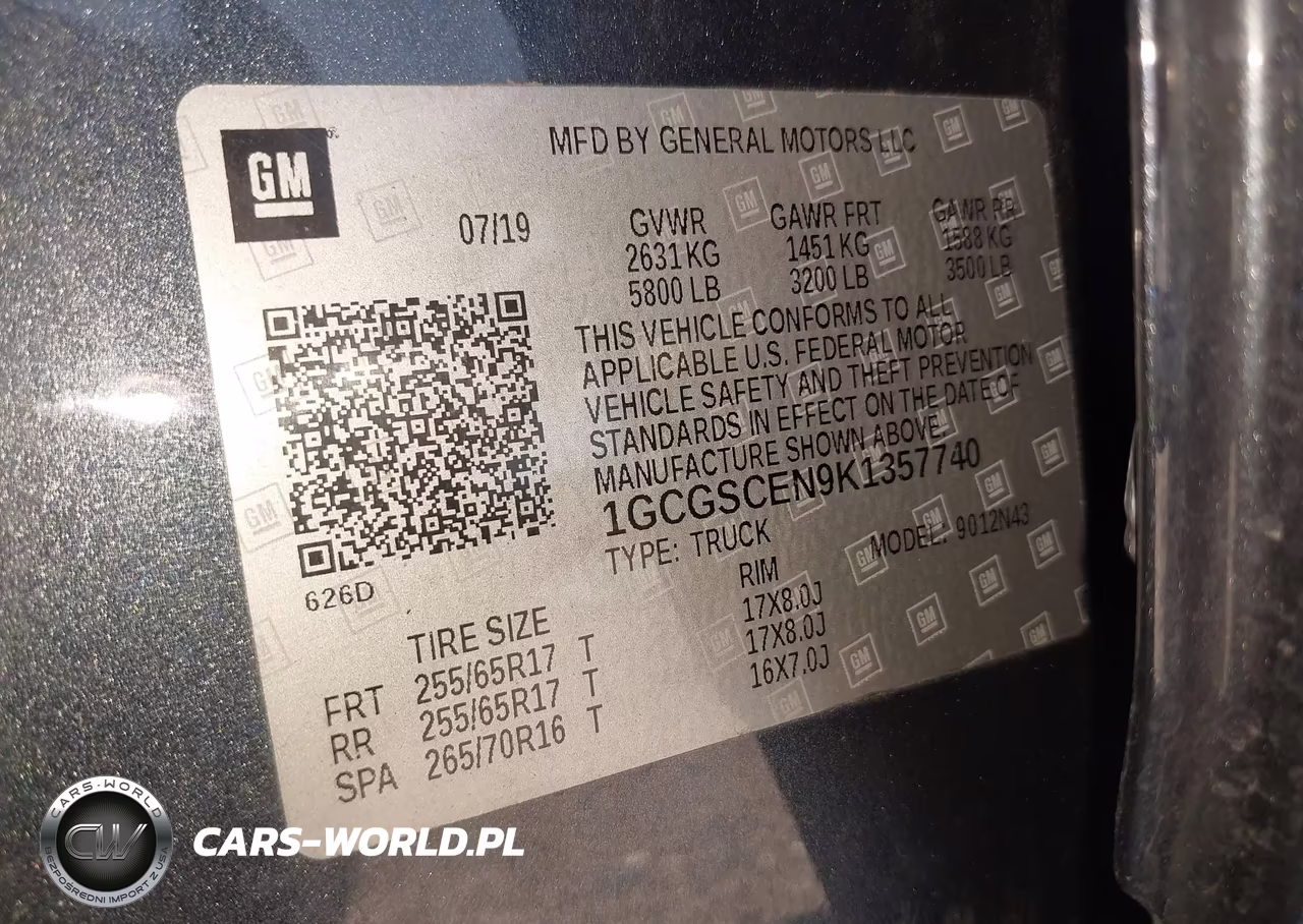 2019 Chevrolet Colorado Lt VIN:1GCGSCEN9K1357740 - 9