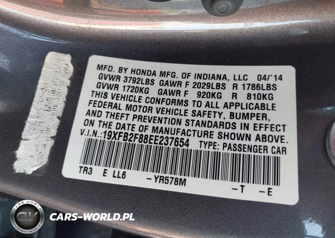 2014 Honda Civic Ex VIN:19XFB2F88EE237654 - 9