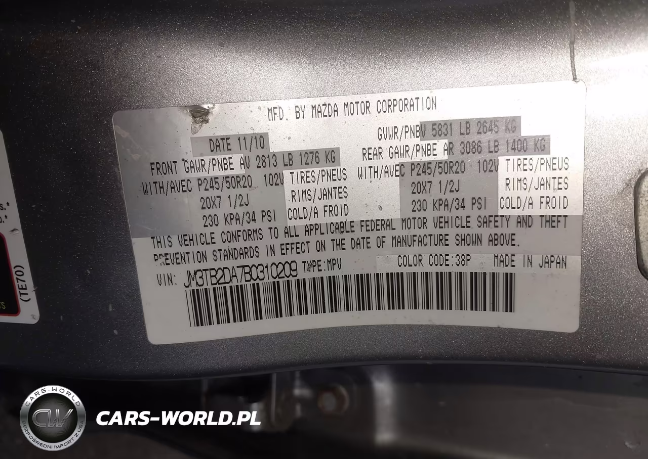 2011 Mazda Cx-9 Grand Touring VIN:JM3TB2DA7B0310209 - 9
