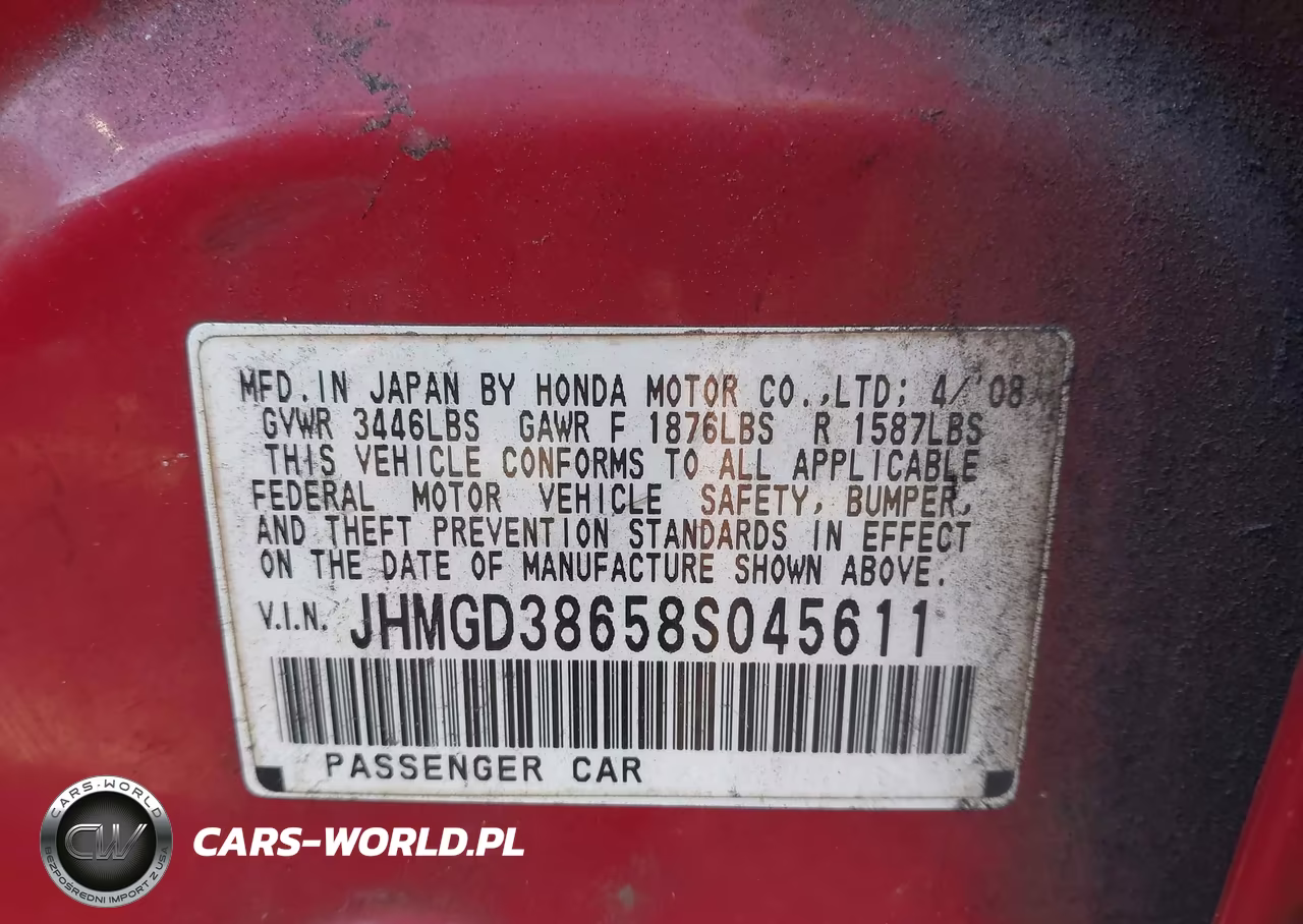 2008 Honda Fit Sport VIN:JHMGD38658S045611 - 9
