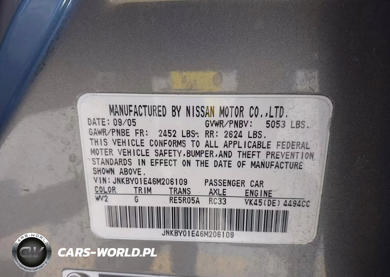 2006 Infiniti M45 Sport VIN:JNKBY01E46M206109 - 9