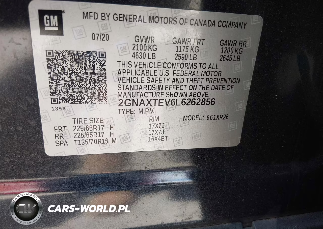 2020 Chevrolet Equinox Awd 2Fl VIN:2GNAXTEV6L6262856 - 9