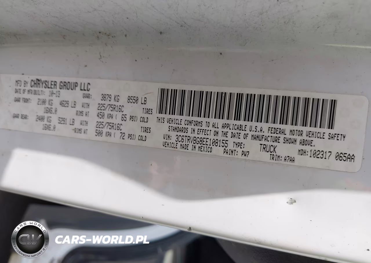 2014 Ram Promaster 1500 VIN:3C6TRVBG8EE108155 - 9