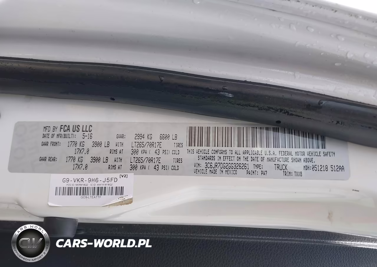 2016 Ram 1500 Tradesman VIN:3C6JR7DG2GG326261 - 9
