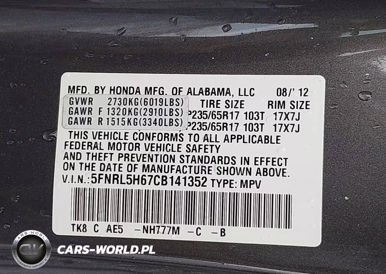 2012 Honda Odyssey Ex-L VIN:5FNRL5H67CB141352 - 9