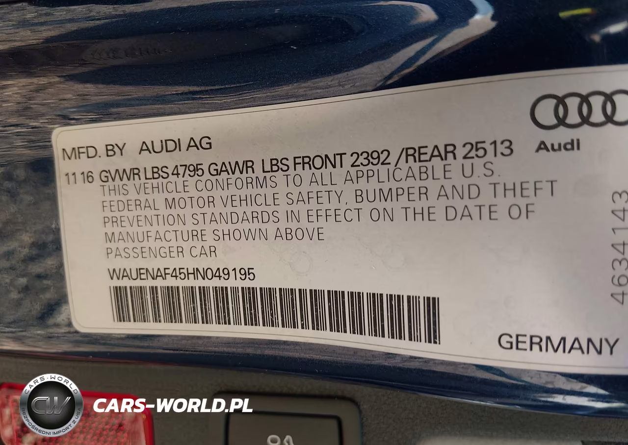 2017 Audi A4 Premium Plus VIN:WAUENAF45HN049195 - 9