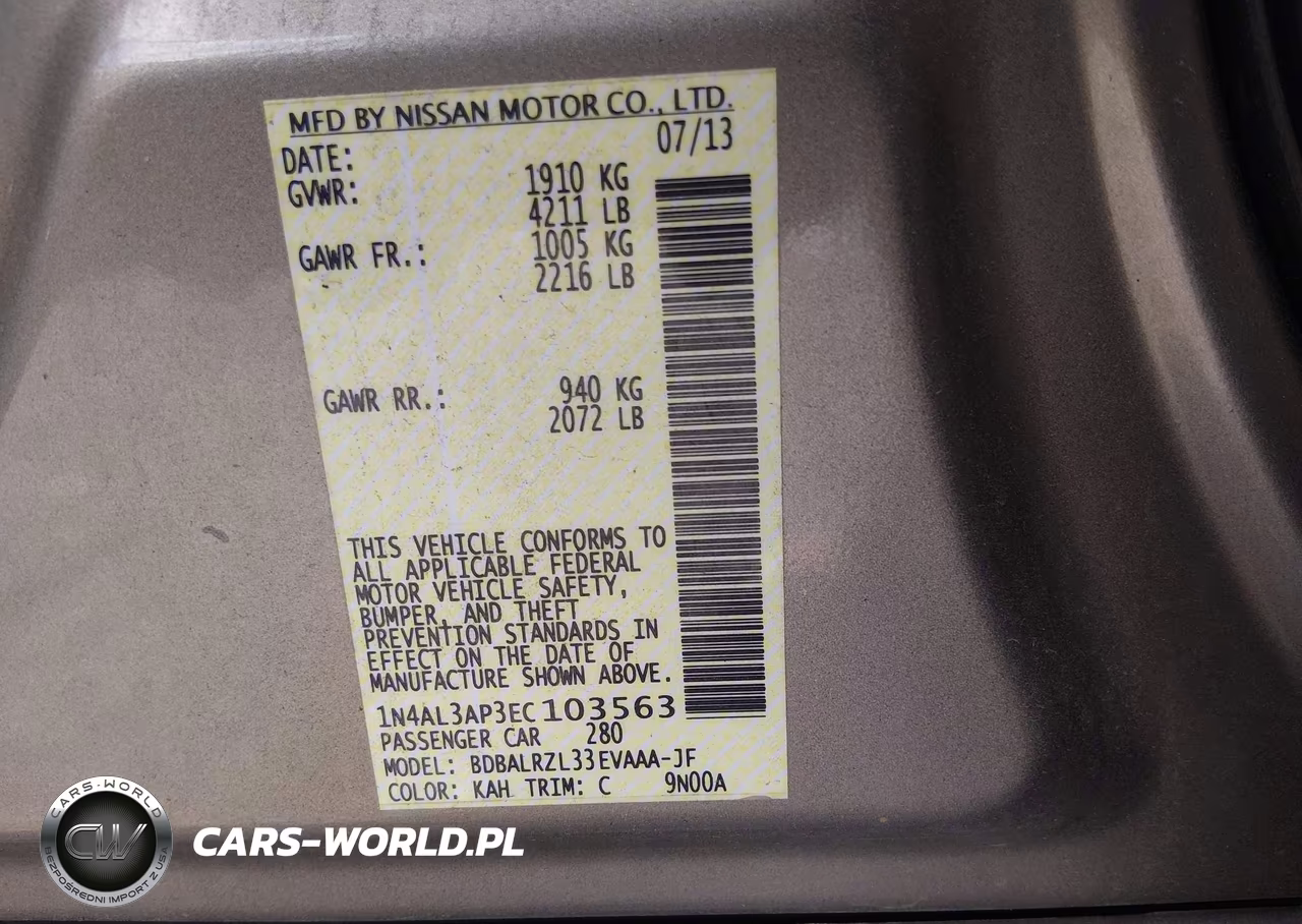 2014 Nissan Altima 2.5 S VIN:1N4AL3AP3EC103563 - 9