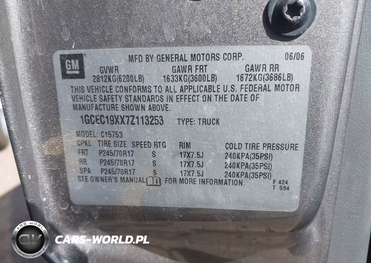 2007 Chevrolet Silverado 1500 Classic Work Truck VIN:1GCEC19XX7Z113253 - 9