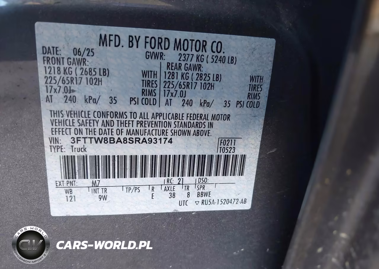 2025 Ford Maverick Xl VIN:3FTTW8BA8SRA93174 - 9