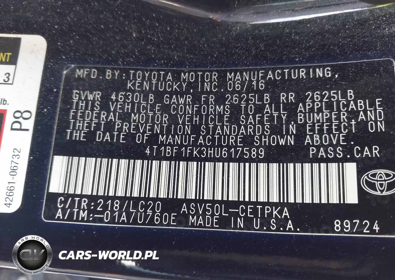2017 Toyota Camry Xse VIN:4T1BF1FK3HU617589 - 9