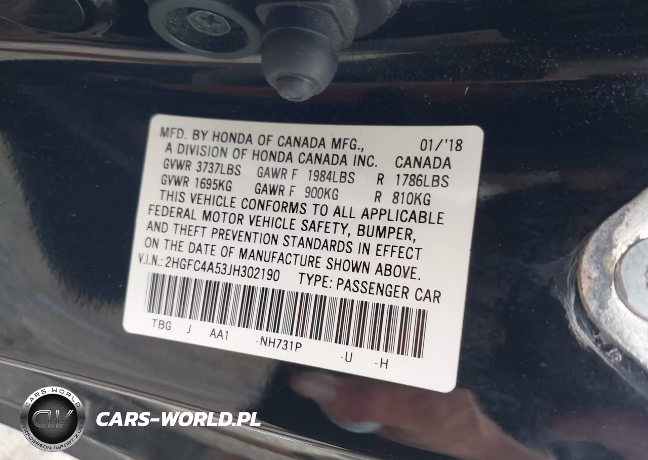 2018 Honda Civic Lx VIN:2HGFC4A53JH302190 - 9