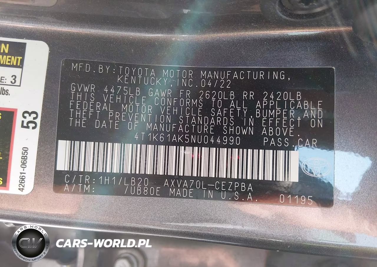 2022 Toyota Camry Xse VIN:4T1K61AK5NU044990 - 9