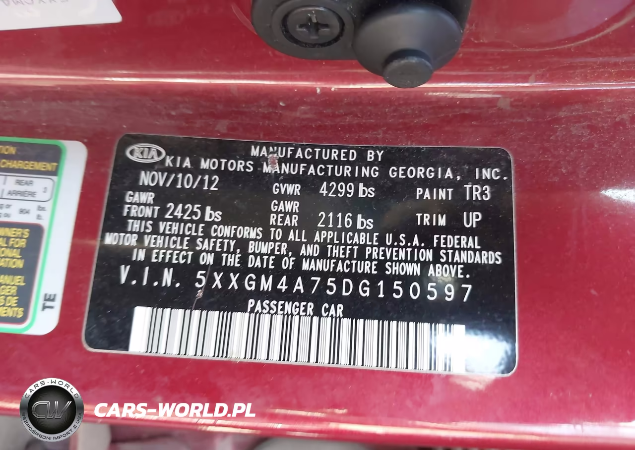 2013 Kia Optima Lx VIN:5XXGM4A75DG150597 - 9