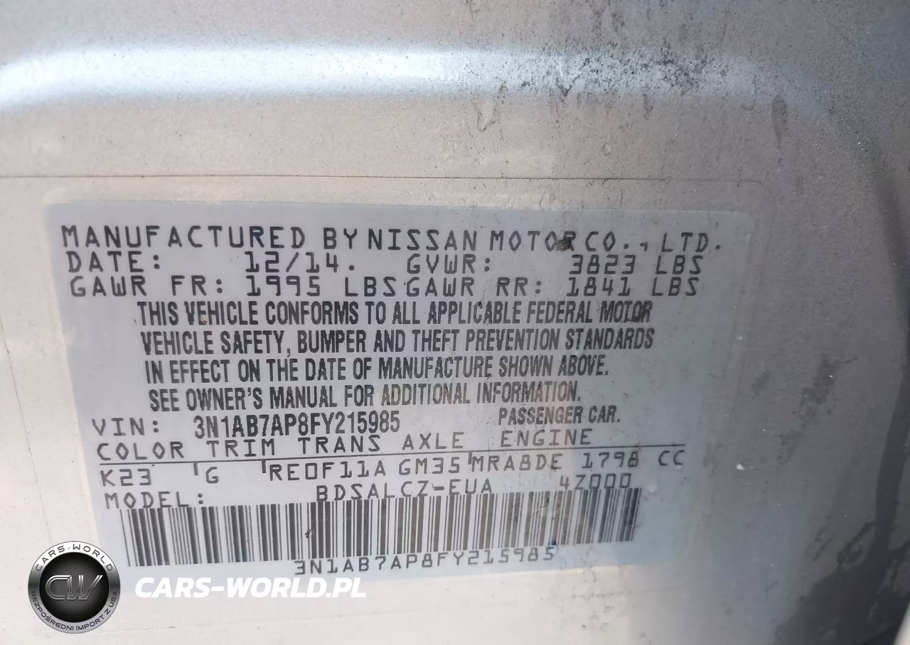 2015 Nissan Sentra S VIN:3N1AB7AP8FY215985 - 9