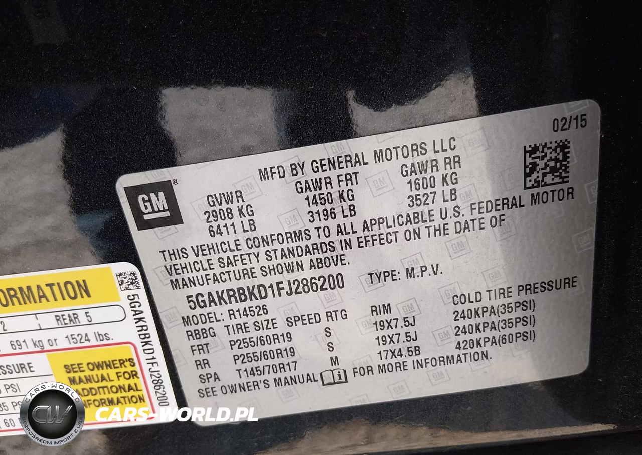 2015 Buick Enclave Leather VIN:5GAKRBKD1FJ286200 - 9