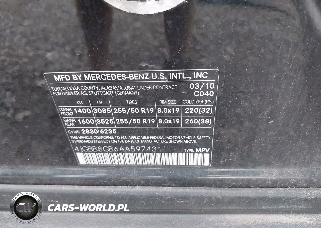 2010 Mercedes-Benz Ml 350 4Matic VIN:4JGBB8GB6AA597431 - 9