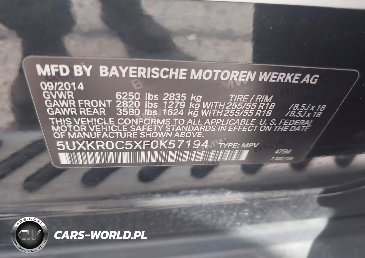 2015 BMW X5 xDrive35I VIN:5UXKR0C5XF0K57194 - 9