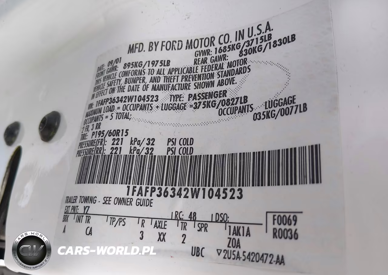 2002 Ford Focus Se-Ztw VIN:1FAFP36342W104523 - 9