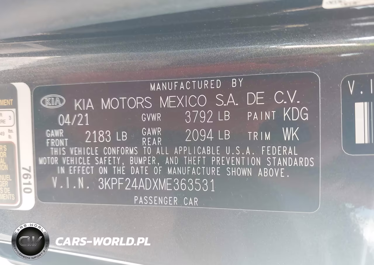2021 Kia Forte Lxs VIN:3KPF24ADXME363531 - 9
